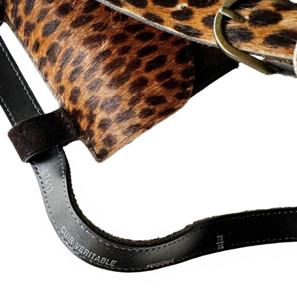 Ceinture pochette cuir leopard Elephant Paris vintage