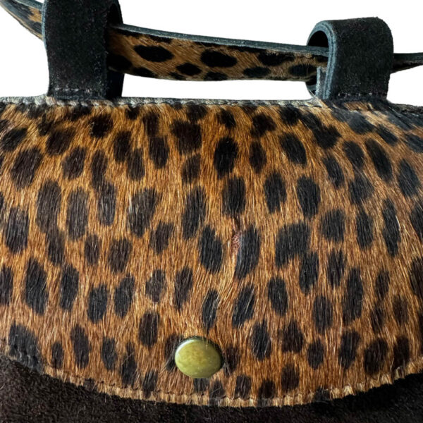 Ceinture pochette cuir leopard Elephant Paris vintage