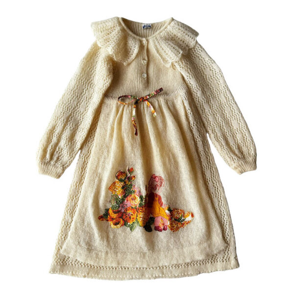 Robe tablier mohair Essegi 70s Elephant Paris vintage