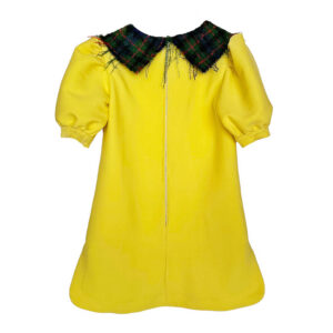 Robe trapèze drap de laine jaune Elephant Paris Couture