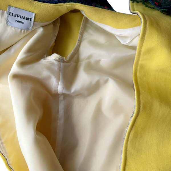 Robe trapèze drap de laine jaune Elephant Paris Couture