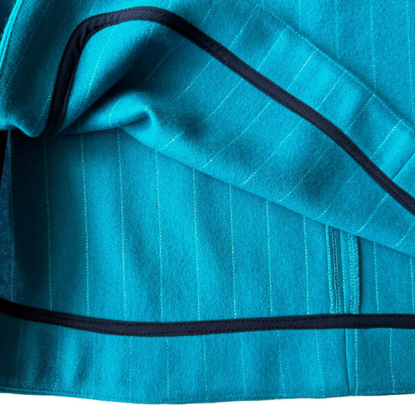 Robe trapèze drap de laine turquoise Elephant Paris Couture