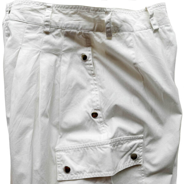 Pantalon blanc coton Guy Laroche Elephant Paris Vintage