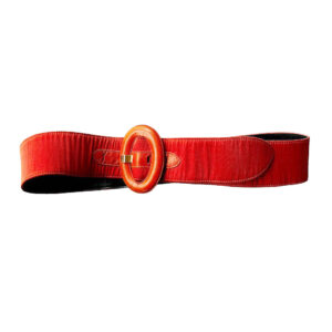 Ceinture cuir orange Xavier Danaud Elephant Paris Vintage