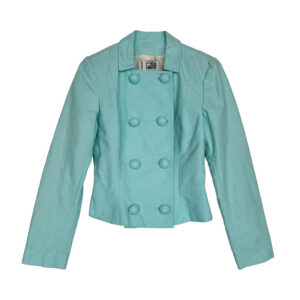 Veste pique de coton turquoise Printemps Elephant Paris Vintage