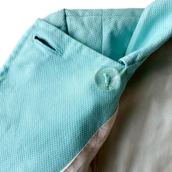 Veste pique de coton turquoise Printemps Elephant Paris Vintage