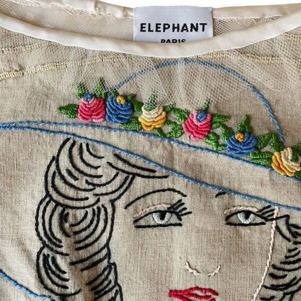 Top brodé femme dentelle Elephant Paris Design