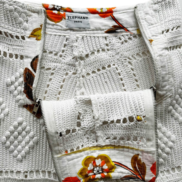 Boots cut crochet blanc orange Elephant Paris Design