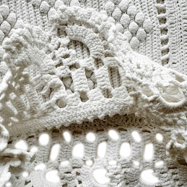 Boots cut crochet blanc orange Elephant Paris Design