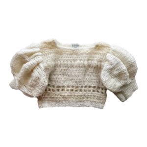 Pull crop mohair crochet ivoire Elephant Paris Design