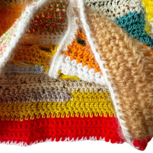 Gilet crop mohair crochet multicolor Elephant Paris Design