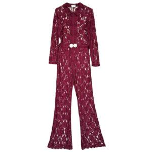 Jumpsuit dentelle elasthane bordeaux Elephant Paris Design