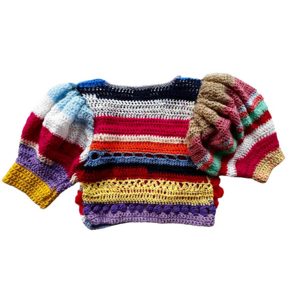 Pull crop mohair crochet multicolore Elephant Paris Design
