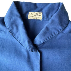 Blouse coton bleue Solfin 60s Elephant Paris Vintage