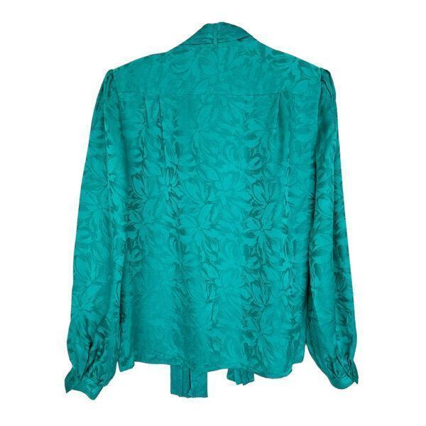 Blouse soie verte 80s Suzy Cheng Elephant Paris Vintage