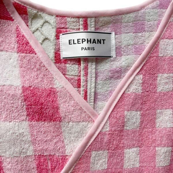 robe peignoir vichy rose pastel Elephant Paris Design