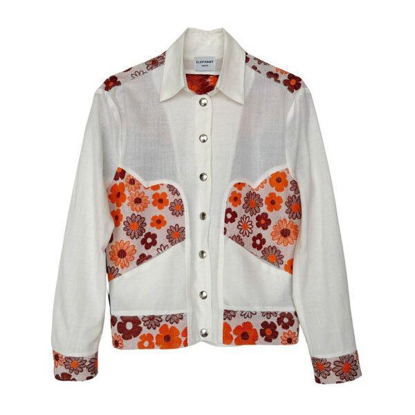 Veste bicolore fleurs Elephant Paris Design