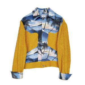 Veste Homme Miami jaune palmiers Elephant Paris Design