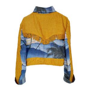 Veste courte Miami jaune palmiers Elephant Paris Design