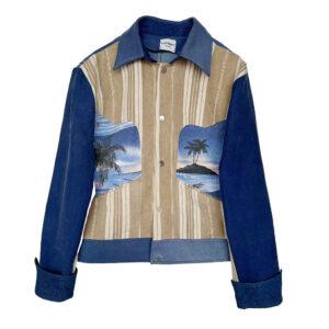 Veste Homme Miami bleue palmiers Elephant Paris Design