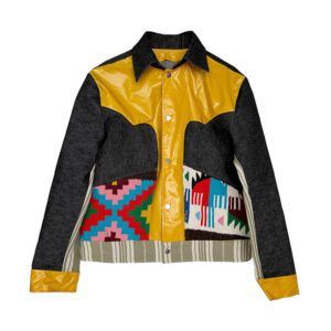 Veste Miami vinyl jaune kilim denim Elephant Paris Design