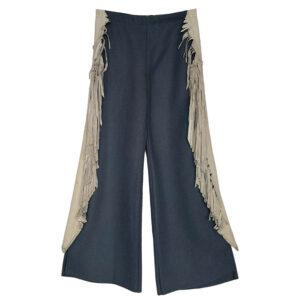 Flare lainage gris nuit franges daim Elephant Paris Design