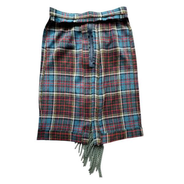 Jupe droite tartan et franges Elephant Paris Design