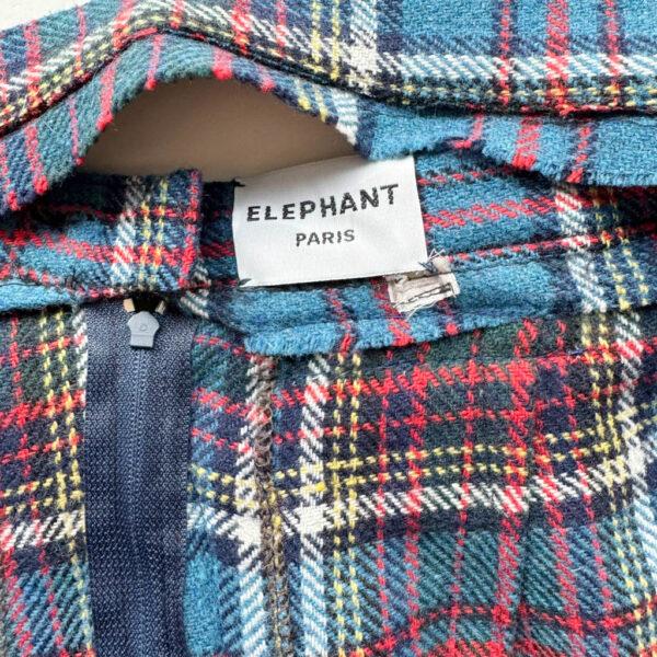 Jupe droite tartan et franges Elephant Paris Design