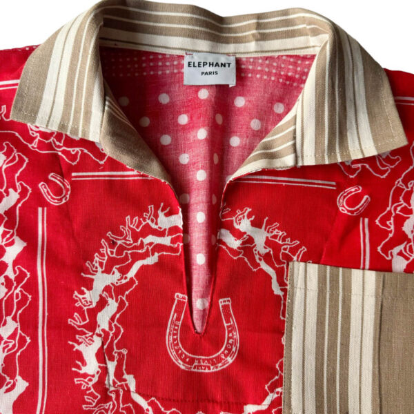 Crop top Rodeo Fer à Cheval rouge Elephant Paris Design