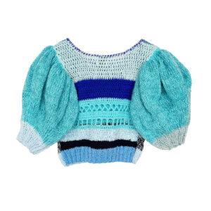 Pull tricot main bleu Elephant Paris Design