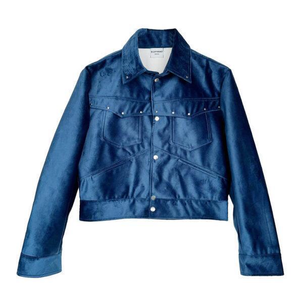 Veste Vegas velours rigide bleu roi Elephant Paris design