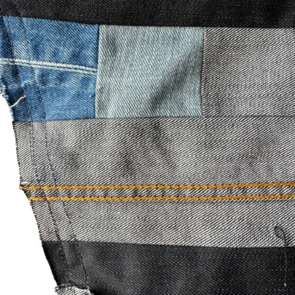 Smilodon patchwork jean zips Elephant Paris Design