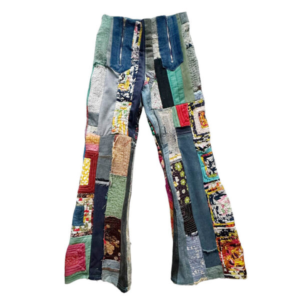 Bootcut patchwork relief jean Elephant Paris Design