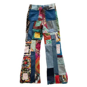 Bootcut patchwork relief jean Elephant Paris Design