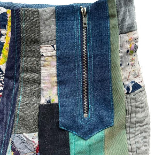 Bootcut patchwork relief jean Elephant Paris Design