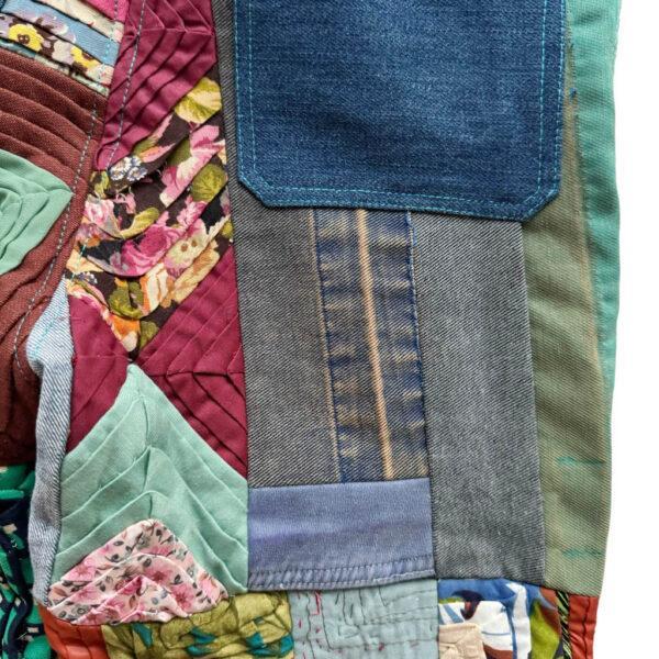 Bootcut patchwork relief jean Elephant Paris Design