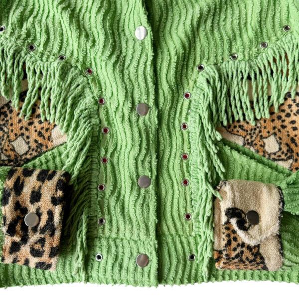 Veste Miami Caterpillar vert leopard Elephant Paris Design