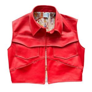 Veste cuir rouge Vegas Elephant Paris Design