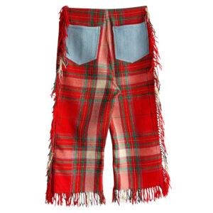 Bootcut court bleu ciel Tartan Elephant Paris Design