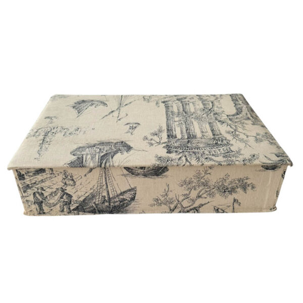 Boite_toile Jouy Elephant Paris Vintage