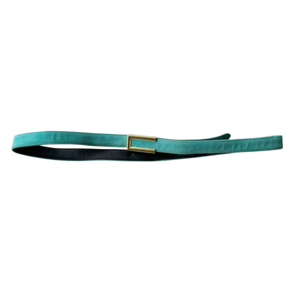 Ceinture daim turquoise Charles Jourdan Elephant Paris Vintage