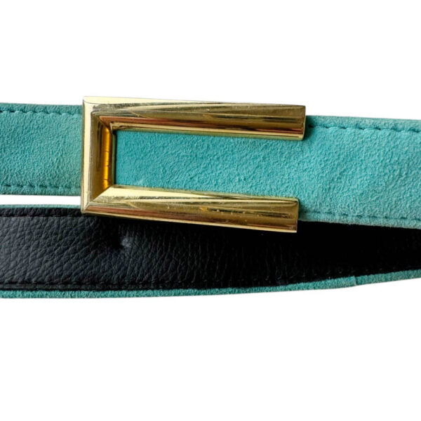 Ceinture daim turquoise Charles Jourdan Elephant Paris Vintage