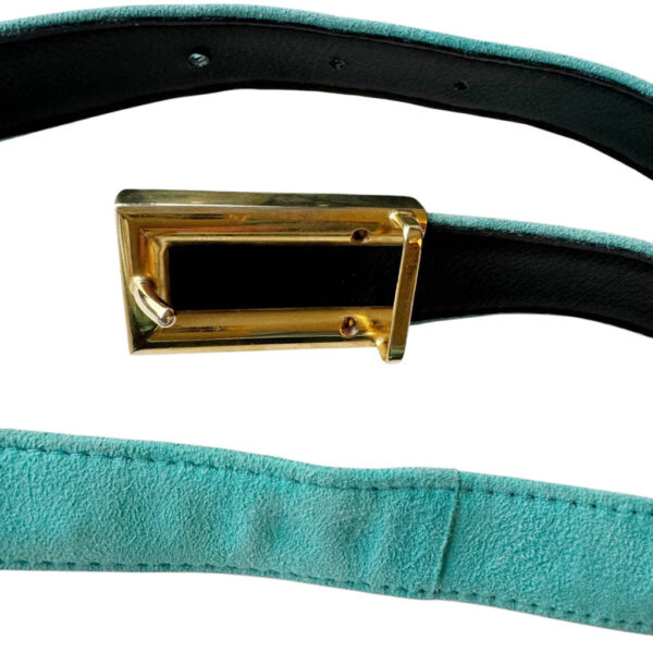 Ceinture daim turquoise Charles Jourdan Elephant Paris Vintage