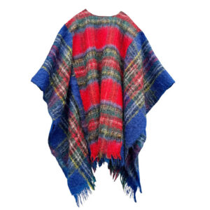 Poncho tartan mohair Elephant Paris Design