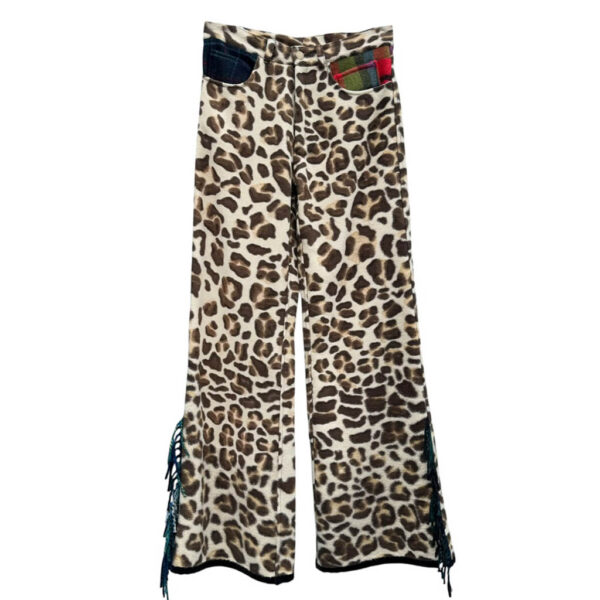 Flare 6 poches leopard tartan Elephant Paris Design