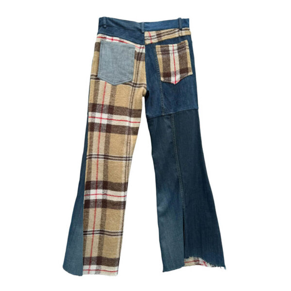 Flare 6 poches Tartan denim Elephant Paris Design