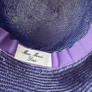 Capeline paille violette Marie Mercie Elephant Paris Vintage