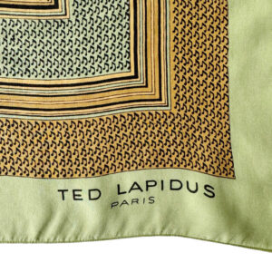 Carré soie Ted Lapidus 70s Elephant Paris Vintage