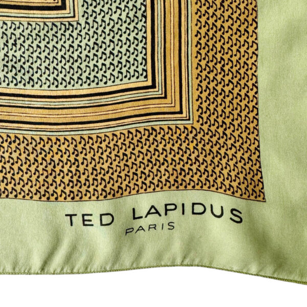 Carré soie Ted Lapidus 70s Elephant Paris Vintage