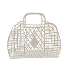 Panier plastique blanc 80s Elephant Paris Vintage